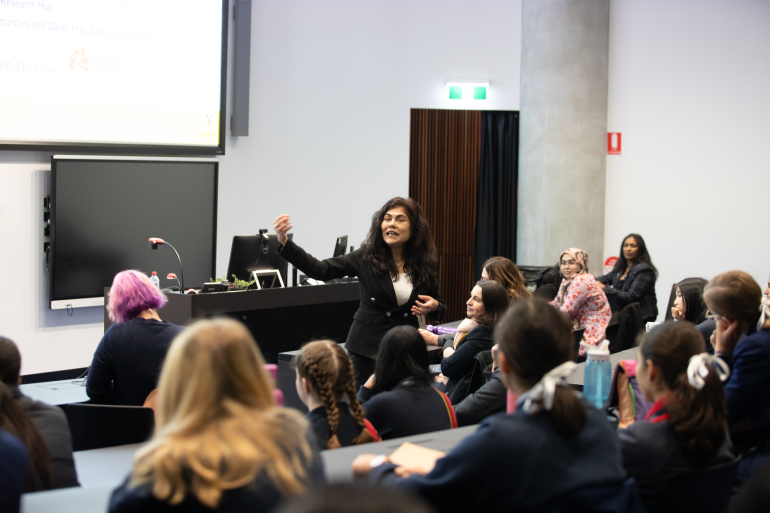 Hub Leader Prof. Veena at the STEM Enrichment Academy Conference in Adelaide